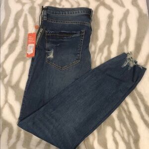 Blank NYC Blue Jeans with Distressed Style